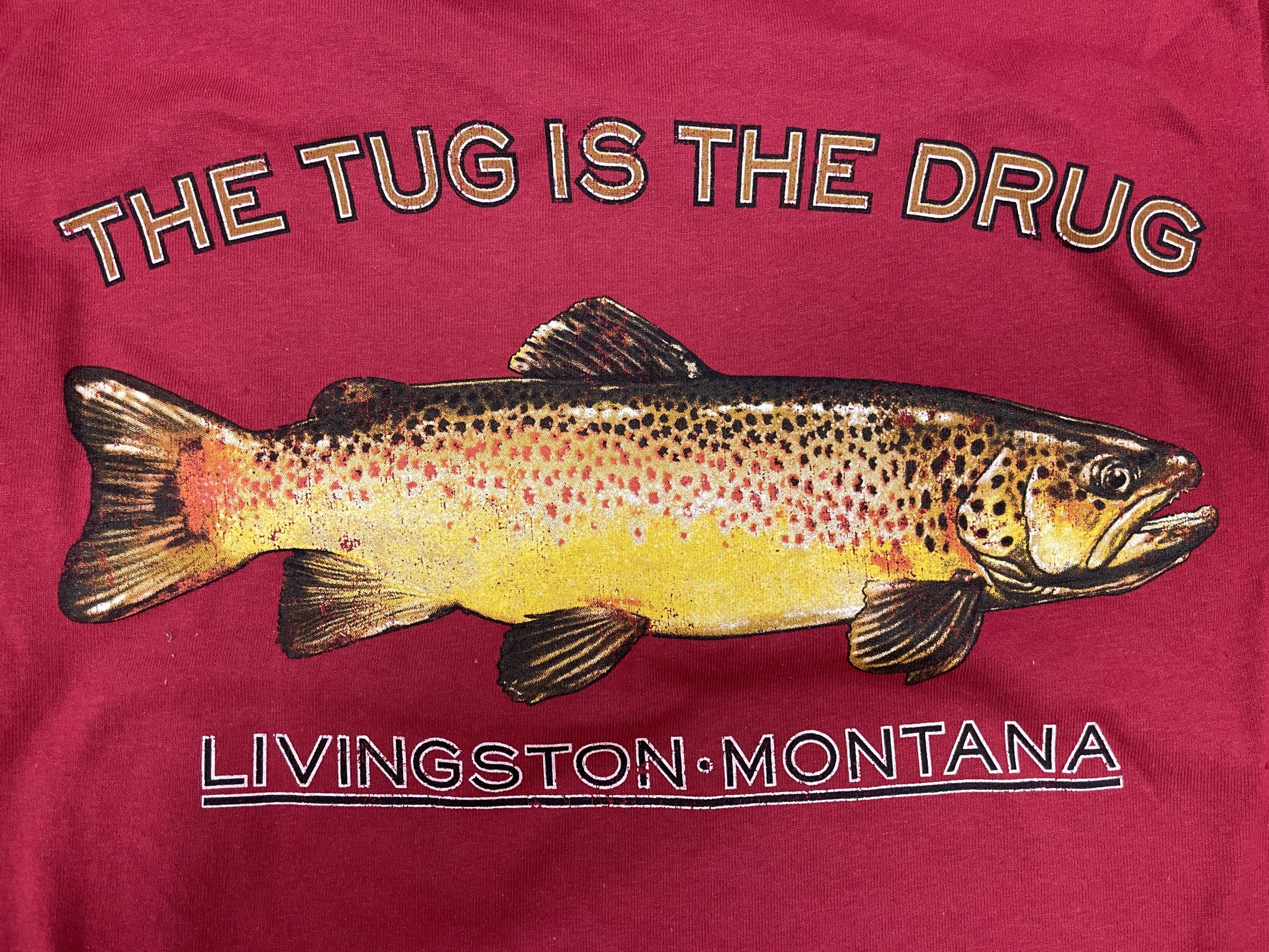 Yellowstone Angler The Tug Is The Drug T-Shirt (Color: Creme, Size: XX - Large)