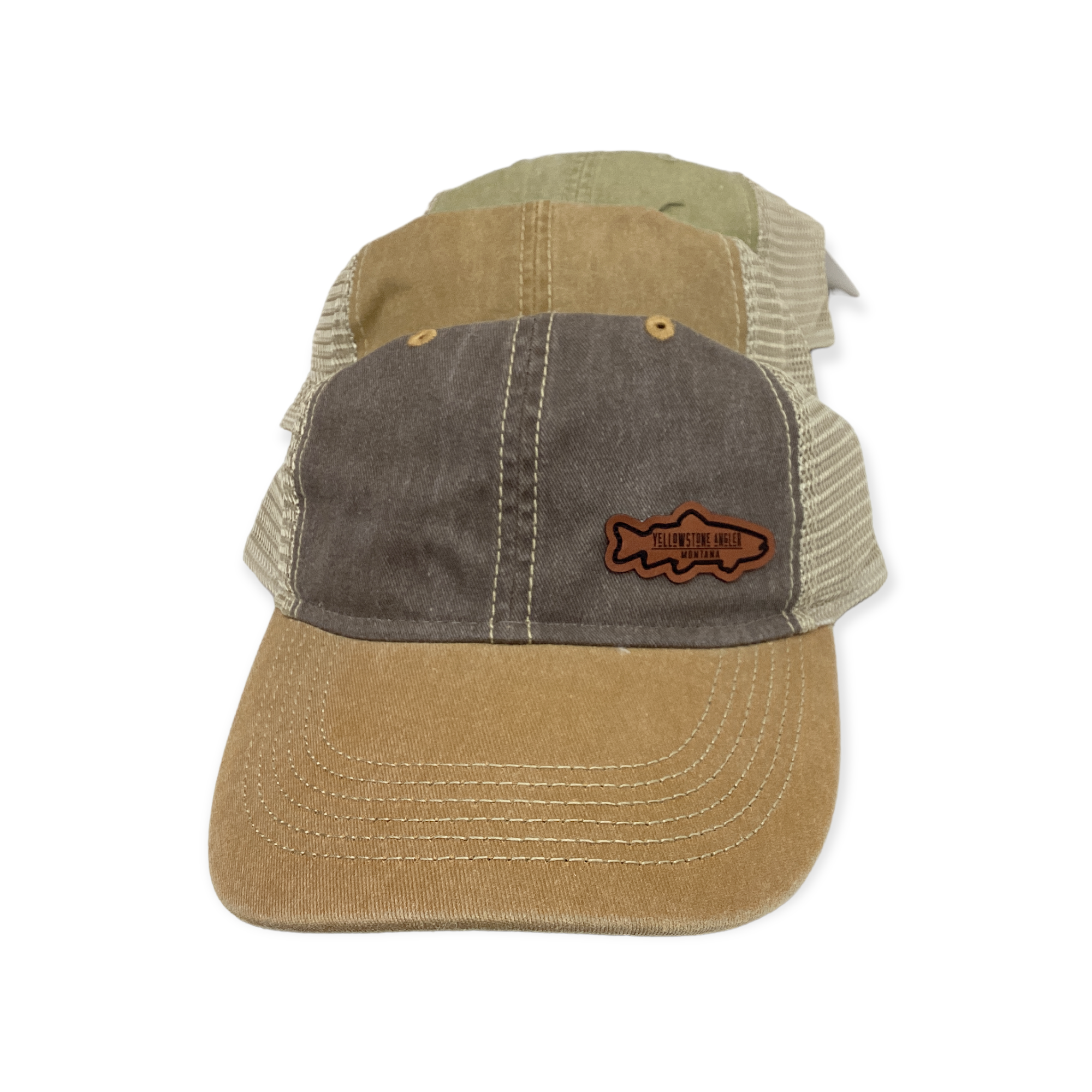Yellowstone Angler Leather Trout Patch Trucker Hat